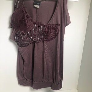 Daytrip purple dress shirt with rhinestones